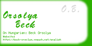orsolya beck business card